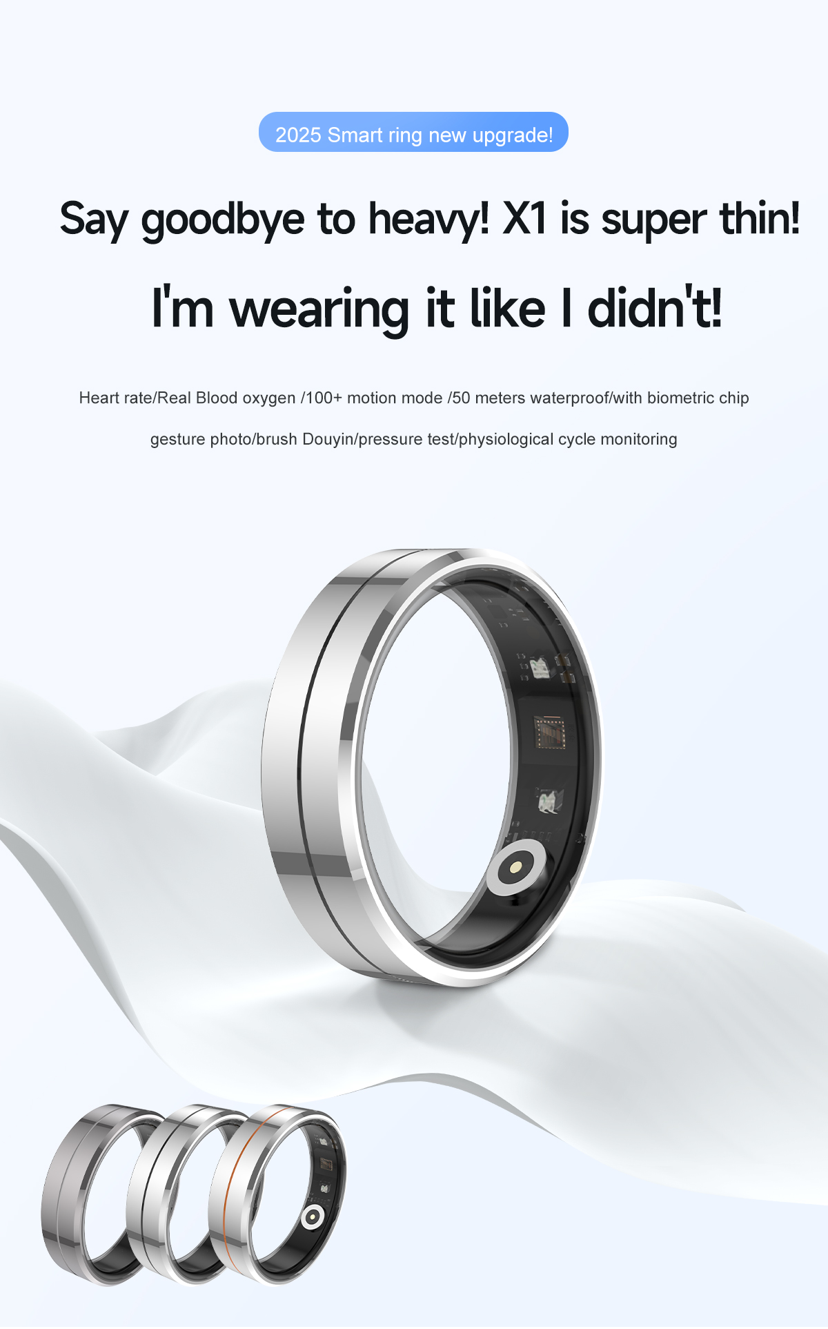 smart ring，wearable ring，health tracker ring，activity tracker ring，smart ring for men